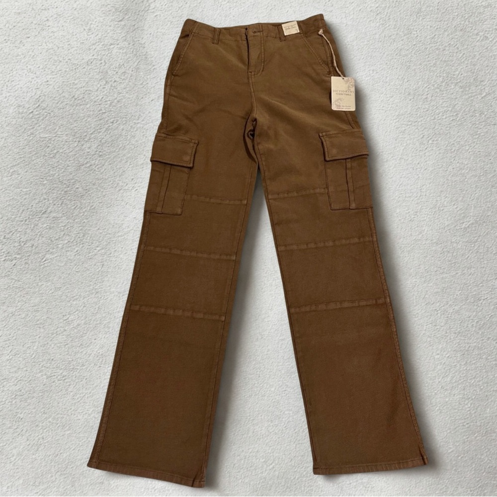 Terry Twill Cargo Pants NEW! Dictionary Mocha Size Small - Soft & Stylish! - Picture 2 of 11